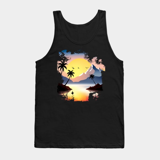 Tropical Island Paradise - Tropical Vibes Tank Top by tatzkirosales-shirt-store